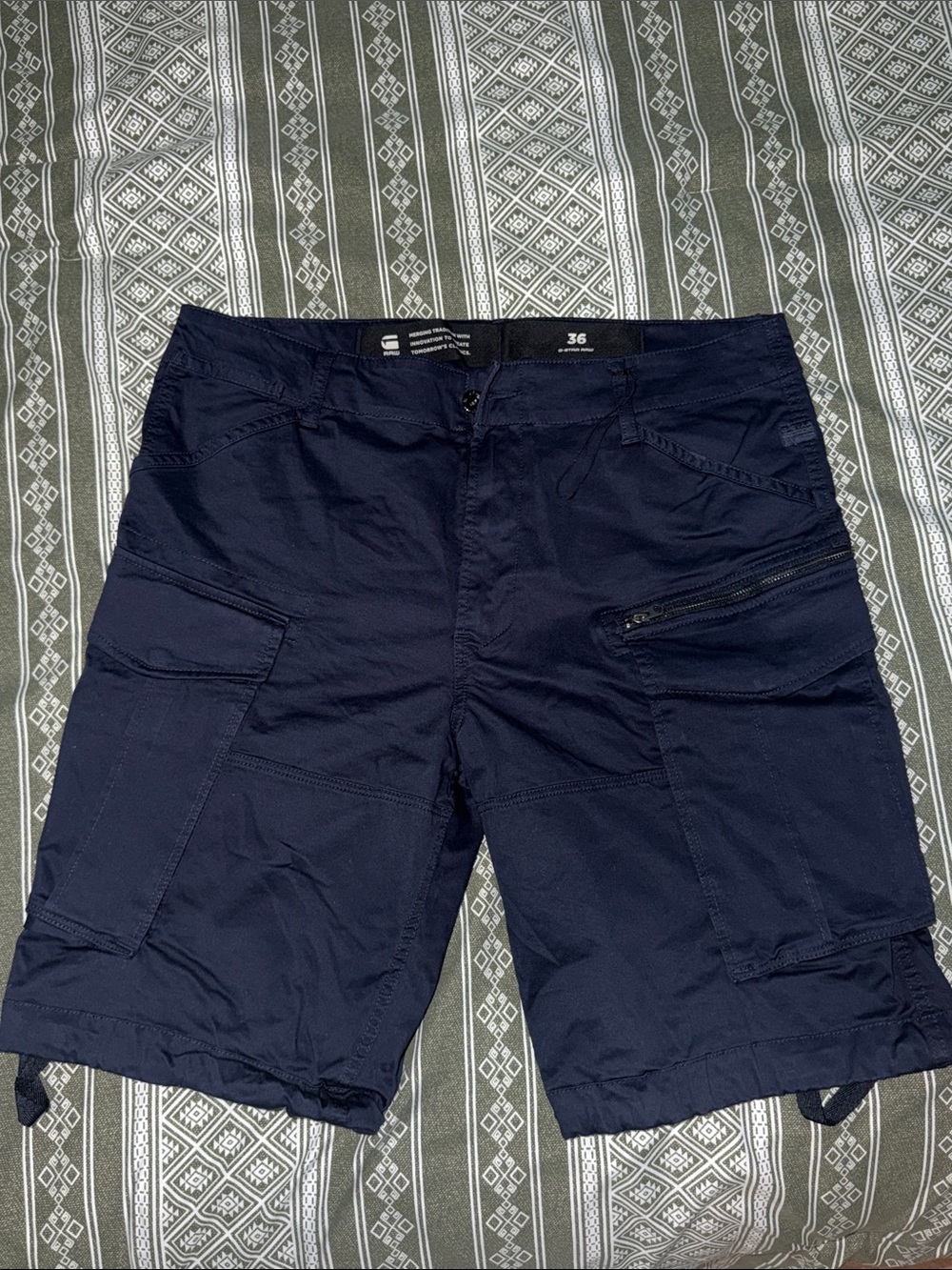 G-Star Navy Cargo Shorts with Utility Pockets